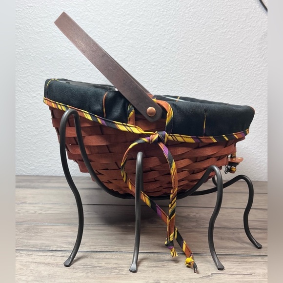Longaberger NEW 2006 Large Autumn Treat Spider Basket Liner Tie-on & Spider legs - Picture 4 of 15
